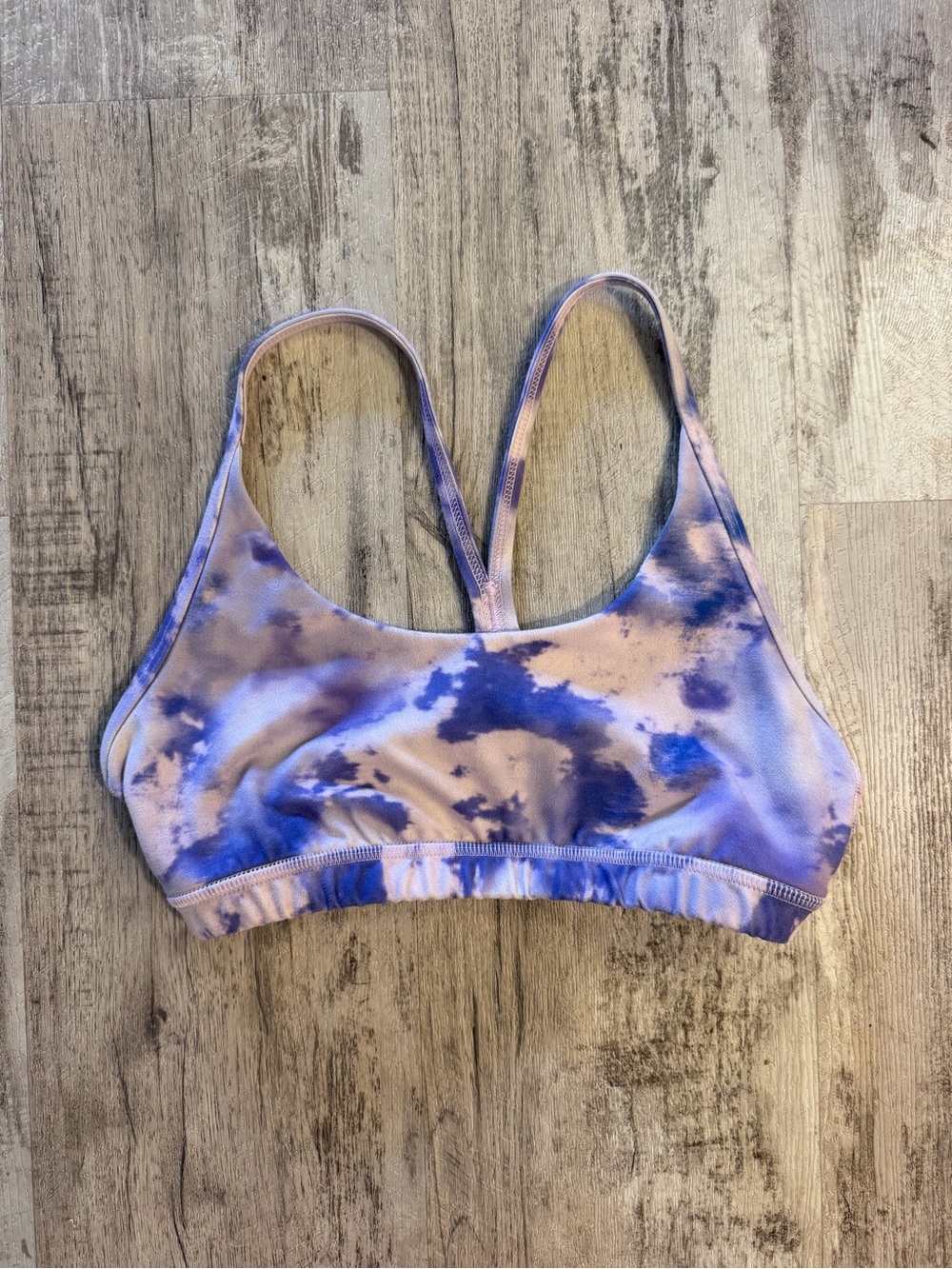 Fleo Purple Tie-Dye Racerback Sports Bra
